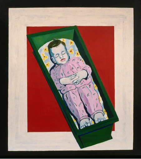 Dead Little Brother, oil on cotton, 100 x 90 cm, 1989.