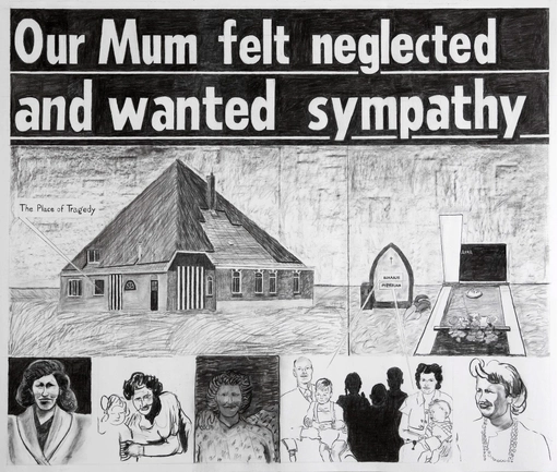 Documentary Drawing, Sunny Series 10, houtskool op papier, 150 x 180 cm 2008