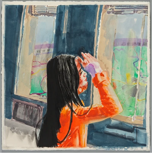 Qianxi 2, coloured pencil and watercolour on paper, 55 x 55 cm, 2015.