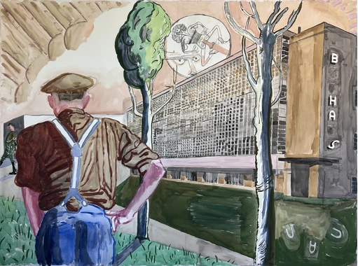 150 x 200 cm, coloured pencil and watercolours on paper.