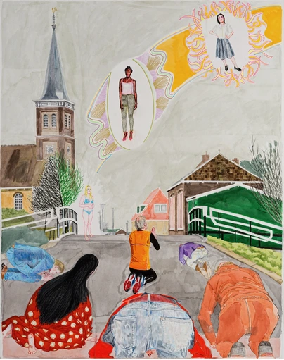 193 x 152 cm, marker, coloured pencil and watercolours on paper